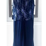 Alex Evenings Navy Chiffon Dress w/Sequin Embellished Overlay Size 20W New w/Tag Photo 4