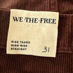Free People Risk Taker High Rise Straight Leg Corduroy Pants Chocolate Size 31 Photo 4
