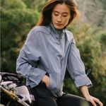 Zyia NWT Active Drawstrings Lightweight Windbreaker Blue Gray Women’s Large New Photo 15