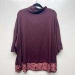 Cacique Mix Media Womens Funnel Neck Wide Sleeve Burgundy Sweater/Top Size 22/24 Photo 5
