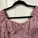 Abound  Pink Spotted‎ Long Sleeve Crop Top Ruched Sweetheart Neckline Size Small Photo 6