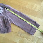 Forever 21 twenty one Velvet Cropped Jacket, Embroidered, Beaded, Tan, Cream, Green, Size S Photo 11