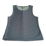 Banana Republic  XXS Piette Structured Pinstripe Shell Top Navy Blue Sleeveless​ Photo 1
