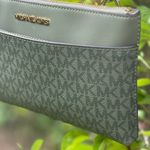 Michael Kors Olive Green Monogram Wristlet Crossbody Photo 1
