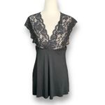 Vintage Y2K Ann Ferriday Black Lace Sheer Babydoll Blouse Small Bow Tie Back Photo 10