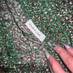 Mustard Seed Satin  pull on elastic green cheetah print pants M 66$ Photo 1