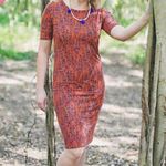 LuLaRoe ‎ blue striped Julia dress Photo 5