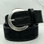 Calvin Klein Wide Black CK Logo Genuine Leather Trim Belt Size XS 26 Photo 0