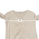Free People  Wear Me Out Thermal Mesh Long Sleeve Ruched Top in White Sz M‎ Photo 7