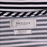 Van Heusen Size XXL Black & White Stripe Cowl Neckline Blouse Top Photo 5