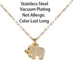 Zircon Crystal Rose Gold Little Elephant Necklace Photo 2