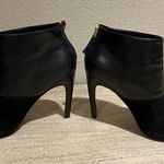 Nine West  Black Leather & Suede Peep Toe 4-Inch Heel Boots Booties Size 9 M Photo 10
