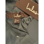 Lulus NWT  Chiffon Sleeveless Highneck Key Hole Back Side Slit Maxi Dress M Green Photo 9