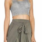 Dance & Marvel Knit Crop Tank Top Silver Slay Metallic Photo 0