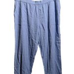 Susan Graver  Pure Blue Linen Blend Pull On Pants XL Coastal Lagenlook Breathable Photo 0
