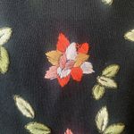 Oscar de la Renta  Black Silk Blend Embroidered Blouse Sweater Floral Size Medium Photo 6