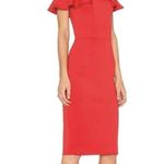 Yumi Kim Red Under Your Spell Mini Dress Off Shoulder Ruffle Detail Scuba Sm New Photo 9