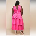 Peak Party Vibe Hot Pink Satin Tiered Tie Photo 1