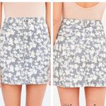 BDG  Denim Mini Skirt Blue White Stripes Floral Photo 2
