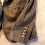 Loft Gray Wool Blazer Sz 12 Faux Fur Collar Tailored Jacket Photo 4