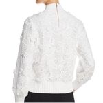 Badgley Mischka  White Floral Lace Guipure Sweater Top Photo 1