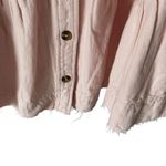 Pilcro  Anthropologie Pale Pink Cotton Linen Button Down Puff Sleeve Dress XXS Photo 4