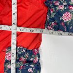 Nic&Dom Orange Floral Patchwork Dress Ruffle Mixed Print Lagenlook Asymmetric S Photo 5