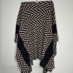 Joseph  Black and Tan Geometric Women's Poncho Photo 5