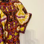Essentials by Milano Women's Satin Blouse Purple Yellow Size XL Photo 2