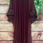 POL Duster Cardigan Sweater One Size Plus Size Long Embroidered Berry Purple Photo 1