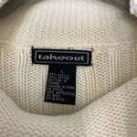 #132 TAKEOUT cream cable knit cropped sweater Size L Photo 4