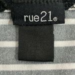 Rue 21 Striped Tie Front Black White T-Shirt Tee Top Shirt Size Small S Womens Photo 2