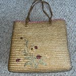 Cappelli Straworld Vintage Women’s Beachy Boho Tote Purse Ladybugs And Flowers Photo 0