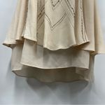 Miss Me  medium cream colored layered beaded strappy cropped tank top Photo 4