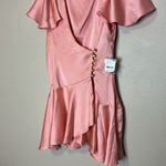 Free People Free‎ People Dress Scarlett Satin Ruffle Wrap Mini Peach Size Small NWT Photo 8