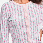 Roller Rabbit Heart Vine Nessa Cardigan in Rose Pink Size Medium Pima Cotton Photo 0