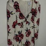Rebecca De Ravenel 100% Silk Mini Dress White/Pink Floral Size 2 White Photo 3