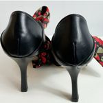 Beautisoles Womens Millie Ribbon Ankle Tie Pump Shoes Black Leather Red 7.5 Photo 3