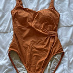 Gottex Womens Size 6 Liv Square Neck One Piece Swimsuit Orange Beach Summer Photo 0