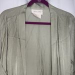 BHLDN Anthropologie Matine Satin Robe Large Sage Green Lave Trim Sleep Lounge Photo 2