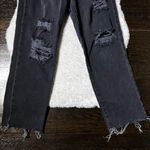 PacSun  Black Distressed High Rise Straight Black Jeans Photo 4