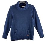 L.L.Bean  Navy Blue Mock Neck Fleece Pullover Hand-Warming Pouch Size XS Photo 0