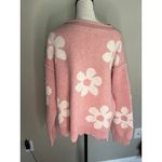 Jaycee Pearl Beaded Floral Drop Shoulder Sweater Pink Medium Photo 6