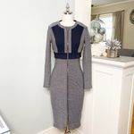 Bebe Metallic Zip Bodycon Midi Dress with Jacket Black & Silver Size Small Photo 6