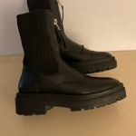 Sam Edelman women black leather knit platform combat Winniford boots size 8 Photo 5