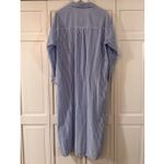 A New Day blue striped gathered waist midi shirt dress large Photo 5