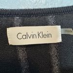 Calvin Klein  Black Striped V-Neck Sweater Dress Long Sleeve Size Medium Photo 2
