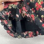 My Michelle  Midi Skirt M Black Floral Whimsigoth Lettuce Hem Romantic Vamp Photo 6