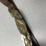 Mimi Di N Goldtone Leaf Buckle Snake Leather Belt Brown Womens Fits 30” Clasp Photo 10