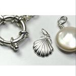 925 Sterling Silver Pearl Pendant Holder Necklace Paper Clip Womens Jewelry Photo 9